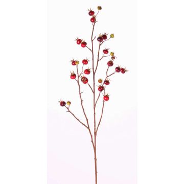 Rama de rosa villosa artificial GERDA, con frutos, rojo, 110cm Rama de rosa villosa artificial GERDA, con frutos, rojo, 110cm