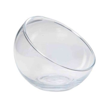 Cuenco de cristal NELLY OCEAN, borde inclinado, transparente, 10,5cm, Ø12,5cm