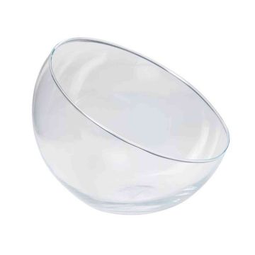 Cuenco de cristal NELLY OCEAN, borde inclinado, transparente, 17cm, Ø20cm