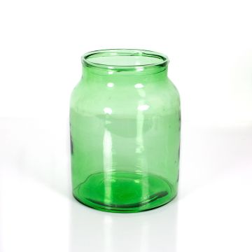 Candelero de vidrio reciclado para velas QUINN EARTH, transparente-verde, 30cm, Ø21cm