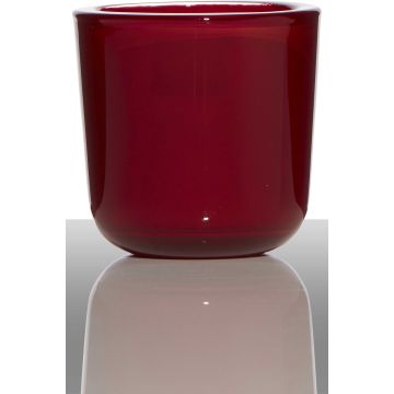 Soporte de cristal para vela de té NICK, rojo, 7,5cm, Ø7,5cm Soporte de cristal para vela de té NICK, rojo, 7,5cm, Ø7,5cm