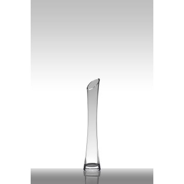 Florero estrecho de vidrio PATTY EARTH, transparente, 35cm, Ø7cm