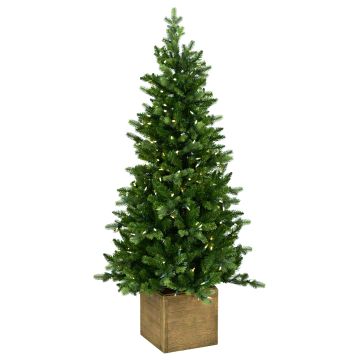 Arbolito Navidad artificial OMAHA SPEED DELUXE, maceta madera, luces, 135cm, Ø65cm Arbolito Navidad artificial OMAHA SPEED DELUXE, maceta madera, luces, 135cm, Ø65cm
