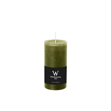 Vela cilíndrica para farol AURORA, verde oliva, 12cm, Ø5,8cm, 42h - Made in Germany Vela cilíndrica para farol AURORA, verde oliva, 12cm, Ø5,8cm, 42h - Made in Germany