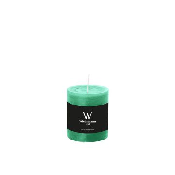 Vela cilíndrica para farol AURORA, verde menta, 8cm, Ø6,8cm, 34h - Made in Germany