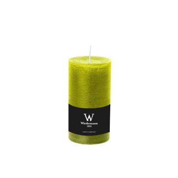 Vela cilíndrica para farol AURORA, verde manzana, 13cm, Ø6,8cm, 54h - Made in Germany