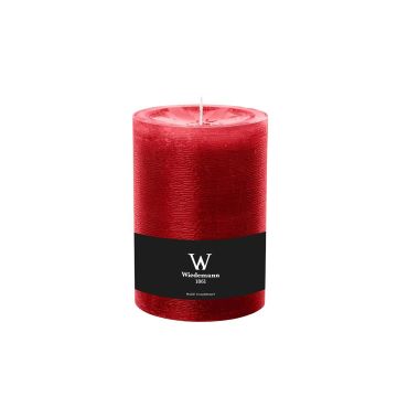 Vela cilíndrica para farol AURORA, rojo rubí, 14cm, Ø10cm, 100h - Made in Germany