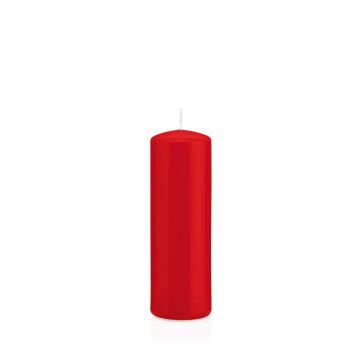 Vela de farol MAEVA, cilíndrica, rojo, 15cm, Ø5cm, 37h - Made in Germany