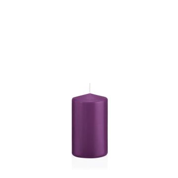 Vela de farol MAEVA, cilíndrica, violeta, 10cm, Ø6cm, 33h - Made in Germany