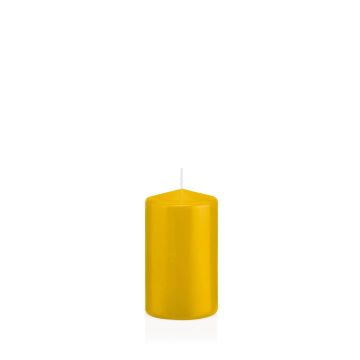 Vela de farol MAEVA, cilíndrica, amarillo, 10cm, Ø6cm, 33h - Made in Germany