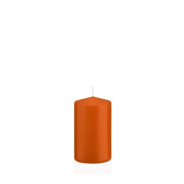 Vela de farol MAEVA, pilar, naranja, 10cm, Ø6cm, 33h - Made in Germany