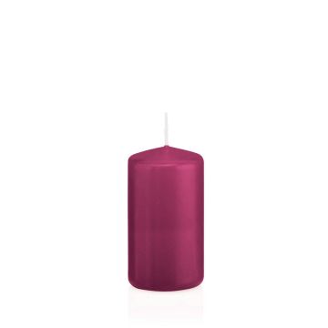 Vela de farol MAEVA, cilíndrica, magenta, 12cm, Ø6cm, 40h - Made in Germany