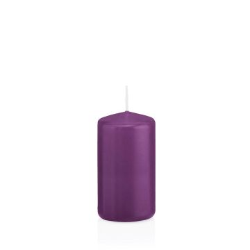 Vela de farol MAEVA, cilíndrica, violeta, 12cm, Ø6cm, 40h - Made in Germany