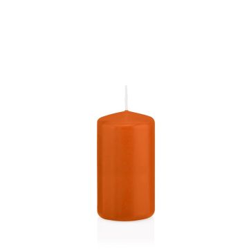 Vela de farol MAEVA, pilar, naranja, 12cm, Ø6cm, 40h - Made in Germany