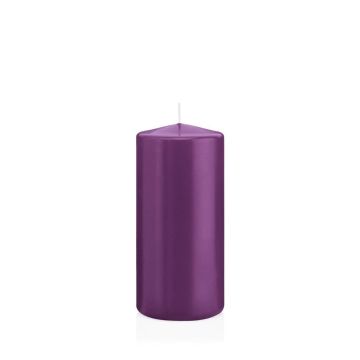 Vela de farol MAEVA, cil&iacute;ndrica, violeta, 15cm, &Oslash;7cm, 63h - Made in Germany