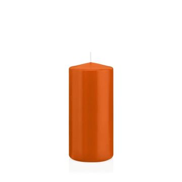 Vela de farol MAEVA, pilar, naranja, 15cm, &Oslash;7cm, 63h - Made in Germany