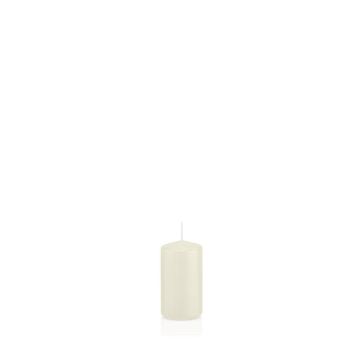 Vela de farol MAEVA, cilíndrica, marfil, 20cm, Ø10cm, 156h - Made in Germany