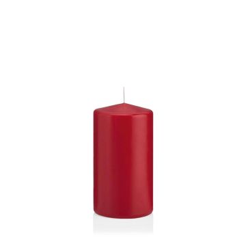 Vela de farol MAEVA, cilíndrica, rojo oscuro, 13cm, Ø7cm, 52h - Made in Germany Vela de farol MAEVA, cilíndrica, rojo oscuro, 13cm, Ø7cm, 52h - Made in Germany