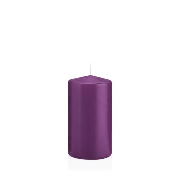 Vela de farol MAEVA, cilíndrica, violeta, 13cm, Ø7cm, 52h - Made in Germany