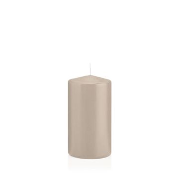 Vela de farol MAEVA, cilíndrica, beige, 13cm, Ø7cm, 52h - Made in Germany Vela de farol MAEVA, cilíndrica, beige, 13cm, Ø7cm, 52h - Made in Germany