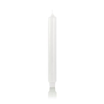 Vela larga ARIETTA, base cónica, blanca, 24,9cm, Ø2,8cm, 16h - Made in Germany