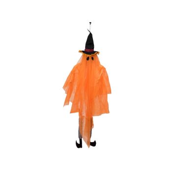 Decoración de Halloween Fantasma JEGOR con sombrero de bruja, LED, naranja, 150 cm Decoración de Halloween Fantasma JEGOR con sombrero de bruja, LED, naranja, 150 cm
