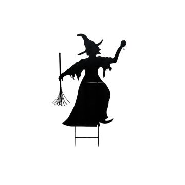 Decoración de Halloween Silueta Bruja SPOOKY WITCH, metal, negro, 150 cm Decoración de Halloween Silueta Bruja SPOOKY WITCH, metal, negro, 150 cm