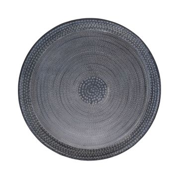 Decorativo plato redondo SOLANYI de metal, estampado, negro, Ø63,5cm