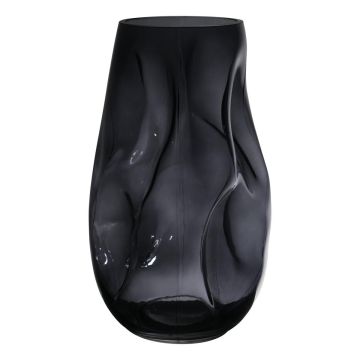 Jarrón de cristal sin forma MADALENA con abolladuras, gris-transparente, 28cm, Ø14,5cm Jarrón de cristal sin forma MADALENA con abolladuras, gris-transparente, 28cm, Ø14,5cm