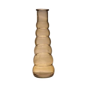 Jarrón MAYRIN de cristal, beige-marrón-transparente, 18cm, Ø5cm
