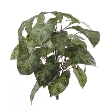Syngonium artificial RUBEN en barra, verde-blanco, 40cm