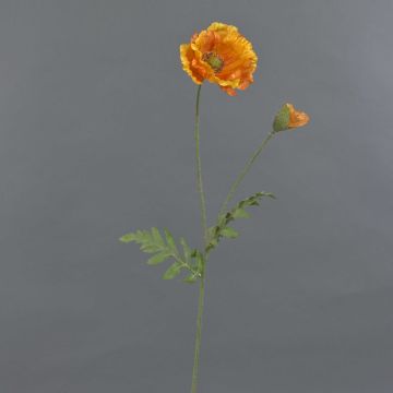 Flor de amapola artificial LIENTJE, naranja, 65cm, Ø12cm