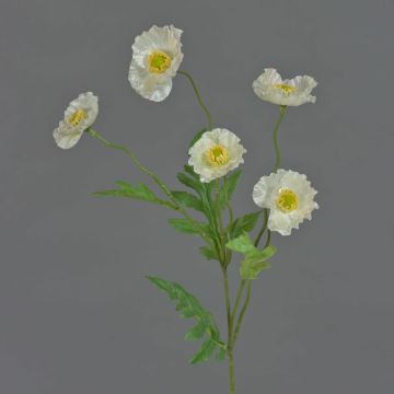 Flor de amapola sintética KEIRA, blanca, 65cm, Ø5cm