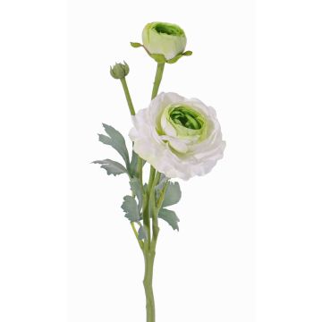 Ranúnculo artificial YAKIRA, blanco-verde, 40cm, Ø4,5-9cm