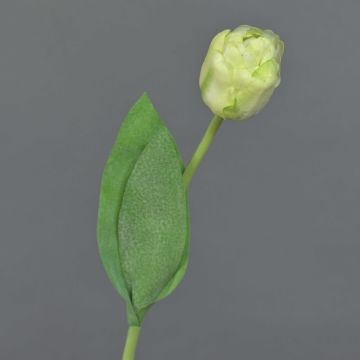 Tulipán artificial ROMANA, verde-blanco, 45cm, Ø6cm