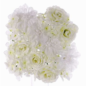 Cuadro de flores artificiales de hortensias EVOLET, blanco, 25x25cm