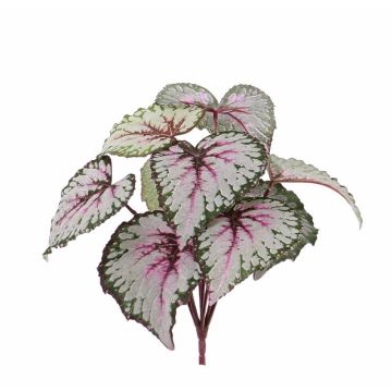 Hojas de begonia rex artificial KATRICE en palo, violeta-verde, 25cm