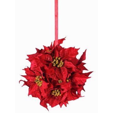 Bola de flor de Pascua sintética CATHLIN, roja, Ø25cm Bola de flor de Pascua sintética CATHLIN, roja, Ø25cm
