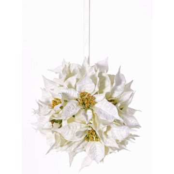 Bola de flor de Pascua sintética CATHLIN, blanca, Ø25cm Bola de flor de Pascua sintética CATHLIN, blanca, Ø25cm