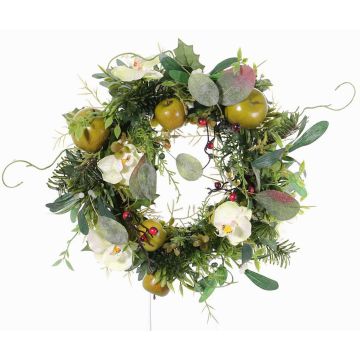 Corona de invierno textil ISABELLE, orquídea, manzana, crema, Ø30cm Corona de invierno textil ISABELLE, orquídea, manzana, crema, Ø30cm