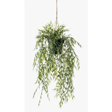 Cesta colgante de bambú artificial ANDRES en maceta decorativa, 50cm