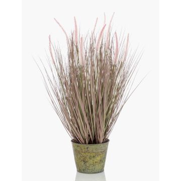 Pennisetum alopecuroides artificial OVIDIO, panículas, maceta de zinc, verde, 60cm Pennisetum alopecuroides artificial OVIDIO, panículas, maceta de zinc, verde, 60cm