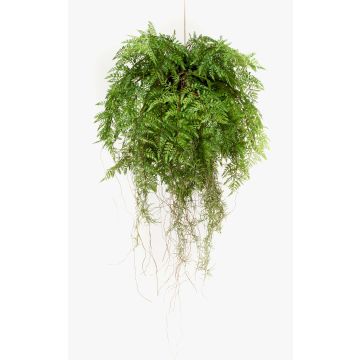 Cesta colgante de helecho de boston artificial NILO, en tierra, raíces, 75cm, Ø55cm Cesta colgante de helecho de boston artificial NILO, en tierra, raíces, 75cm, Ø55cm