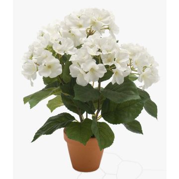 Hortensia artificial JONE en maceta de arcilla, crema, 40cm