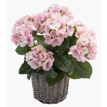 Hortensia artificial JONE en cesta, rosa, 45cm Hortensia artificial JONE en cesta, rosa, 45cm