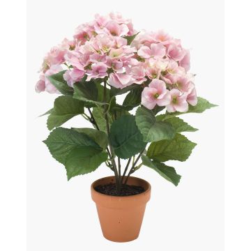 Hortensia artificial JONE en maceta de arcilla, rosa, 40cm