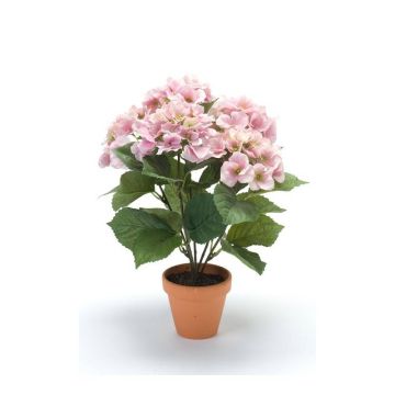 Hortensia artificial JONE en maceta de arcilla, rosa, 40cm