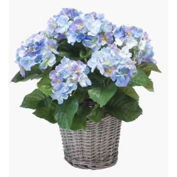 Hortensia artificial JONE en cesta, azul, 45cm