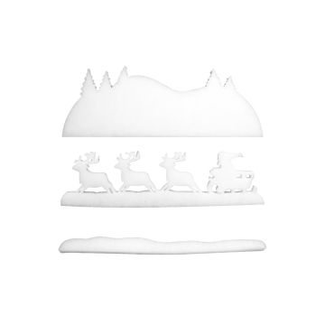 Adorno para ventana Paisaje invernal RALF de vellón, difícilmente inflamable, 60x21 cm - FABRICADO EN ALEMANIA