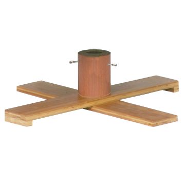 Soporte para árbol de Navidad JORDI de madera, marrón oscuro, 19cm, Ø69cm